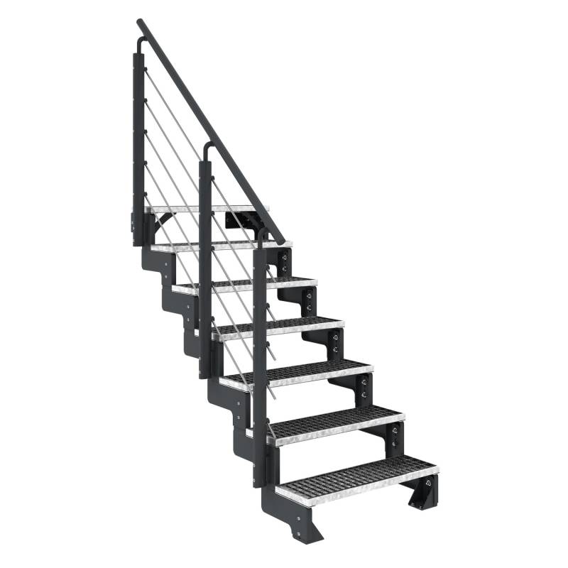 Dolle Außentreppe Gardentop Anthrazit 7 Gitterroststufe 100 cm inkl. Geländer Dolle Außentreppe Gardentop Anthrazit 7 Gitterroststufe 100 cm inkl. Geländer von DOLLE