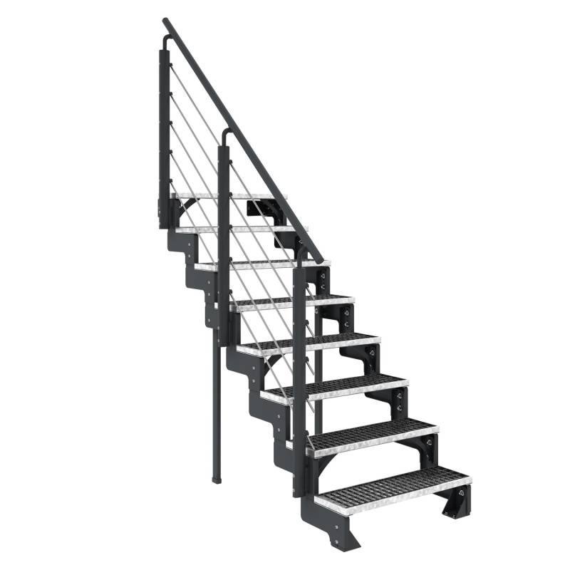 Dolle Außentreppe Gardentop Anthrazit 8 Gitterroststufe 80 cm inkl. Geländer Dolle Außentreppe Gardentop Anthrazit 8 Gitterroststufe 80 cm inkl. Geländer von DOLLE