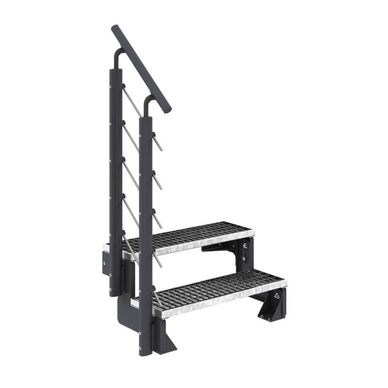 Dolle Außentreppe Gardentop 2 Gitteroststufen 100 cm inkl. einseitigem Geländer anthrazit Dolle Außentreppe Gardentop 2 Gitteroststufen 100 cm inkl. einseitigem Geländer anthrazit von DOLLE