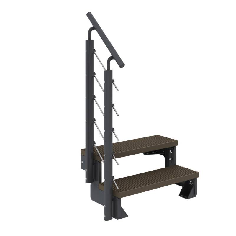 Dolle Außentreppe Trimax Gardentop 2 Stufen 100 cm inkl. einseitigem Geländer dunkelbraun von DOLLE