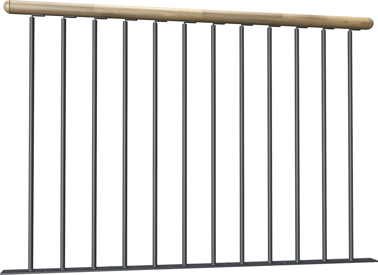 Dolle Brüstungsgeländer für Spindeltreppe Winnipeg Handlauf Eiche 150 cm von DOLLE