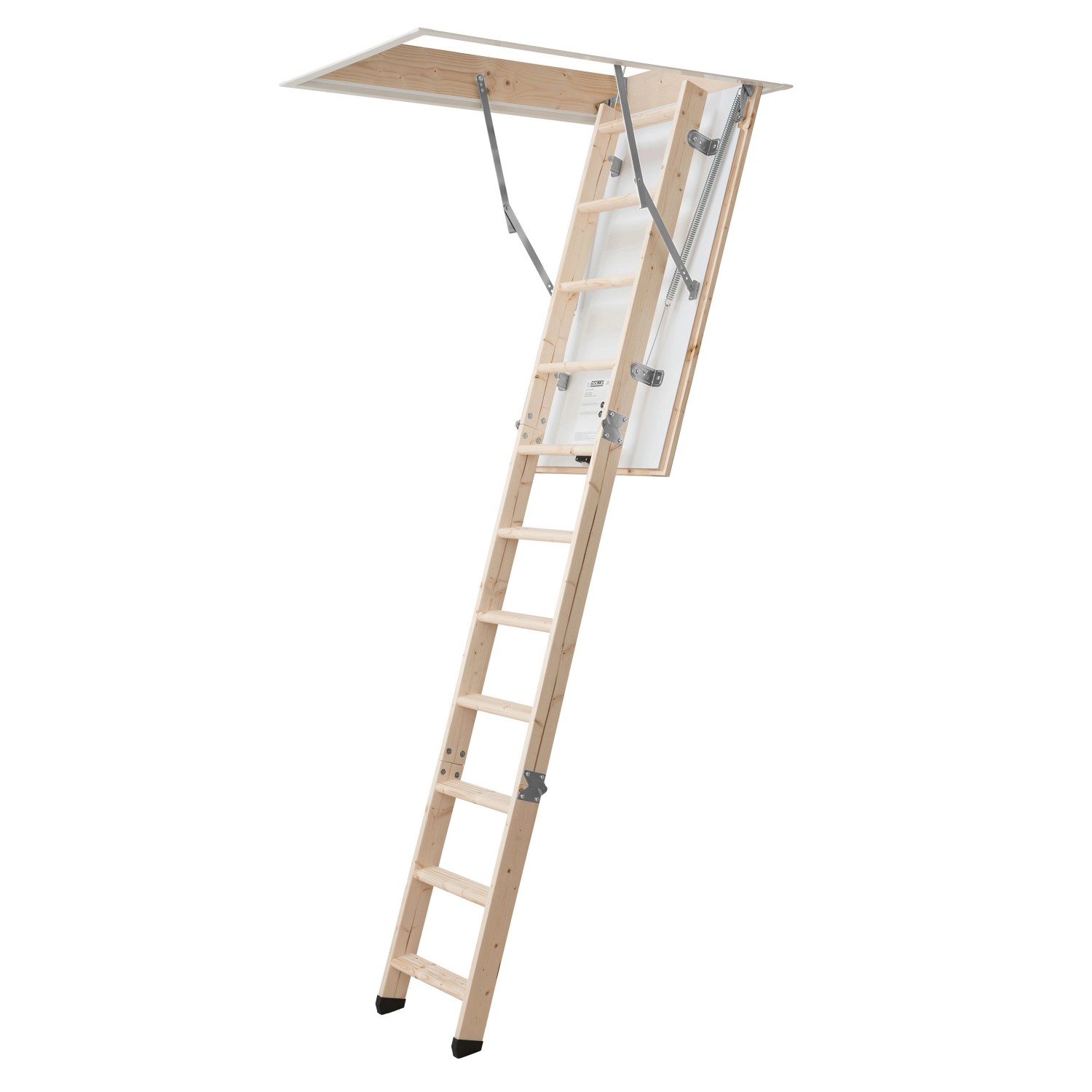 Dolle Dachbodentreppe Kompakt 3-teilig mit Fußkappen 120 cm x 60 cm FSC® von DOLLE