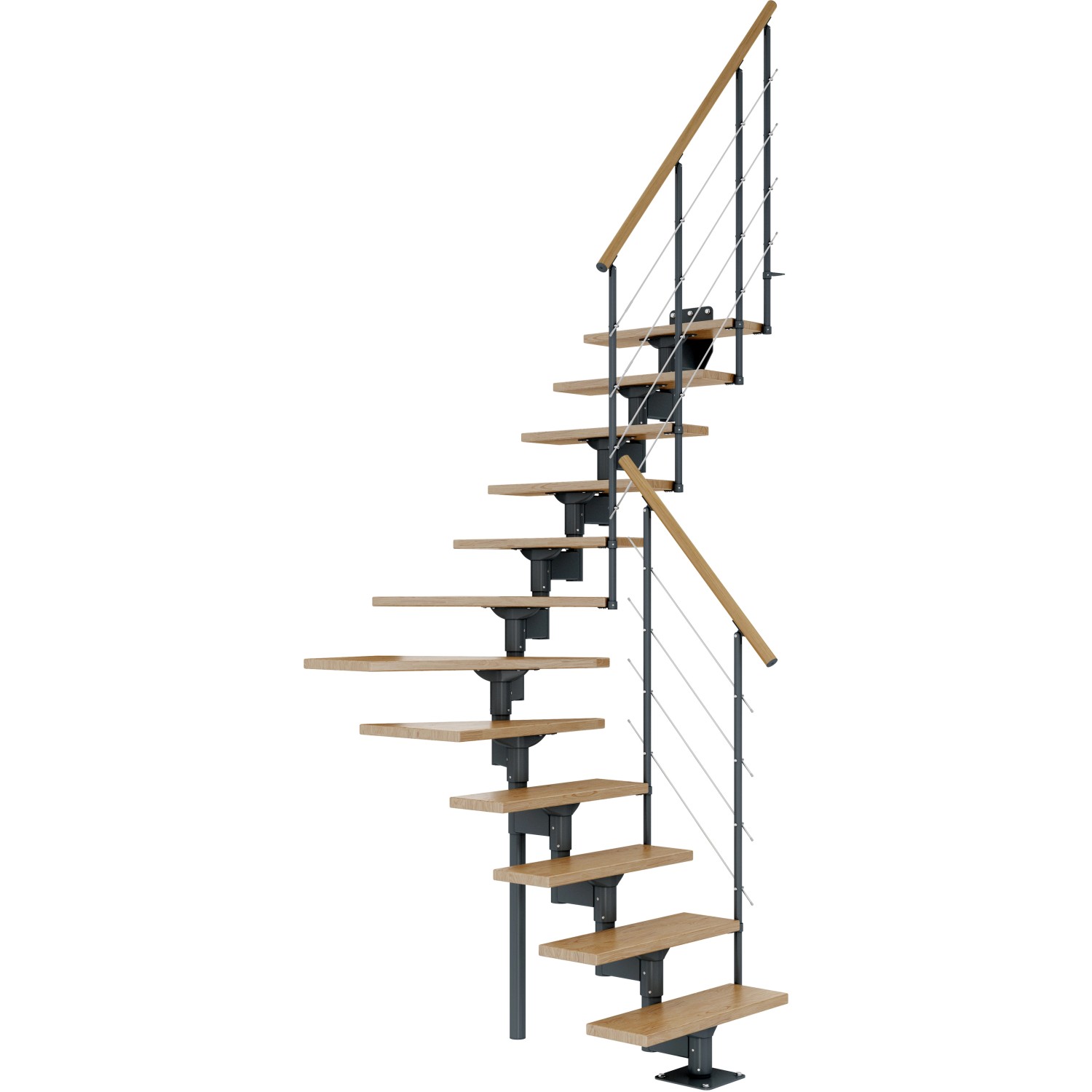 Dolle Mittelholmtreppe Boston 1/4gew. Stufen Eiche Metall Anthrazit FSC® Dolle Mittelholmtreppe Boston 1/4gew. Stufen Eiche Metall Anthrazit FSC® von DOLLE
