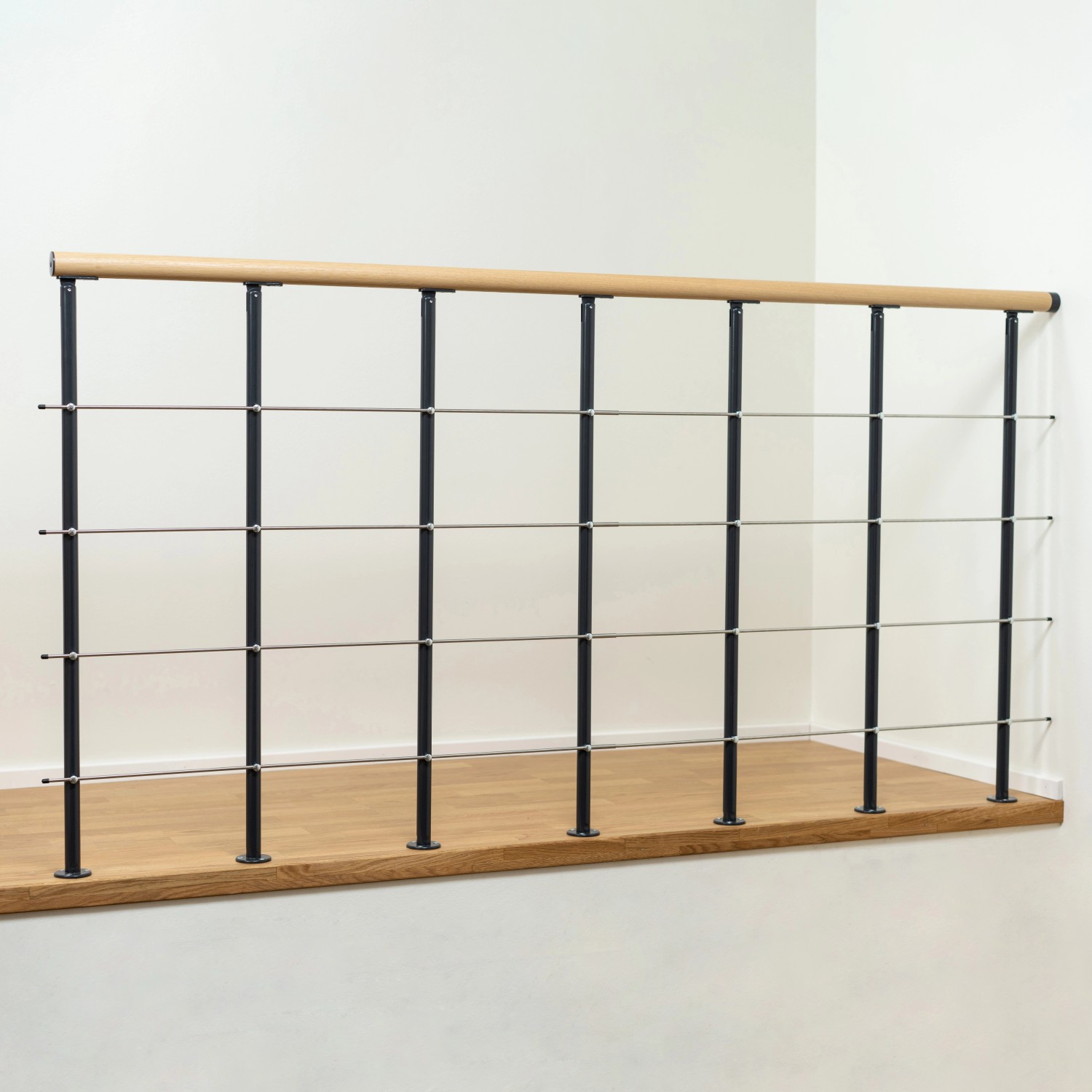 Dolle Brüstungsgeländer Boston Startset 100 cm Anthrazit Handlauf Eiche FSC® von DOLLE