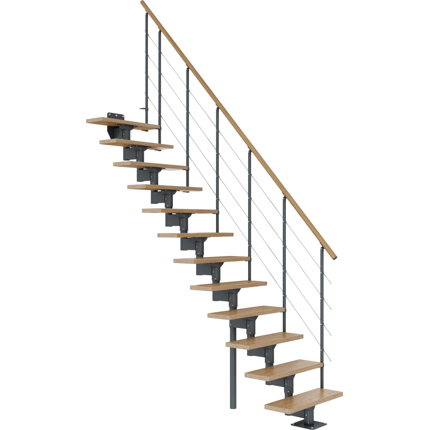 Dolle Mittelholmtreppe Boston Gerade Eiche Unterkonstruktion Anthrazit FSC® von DOLLE