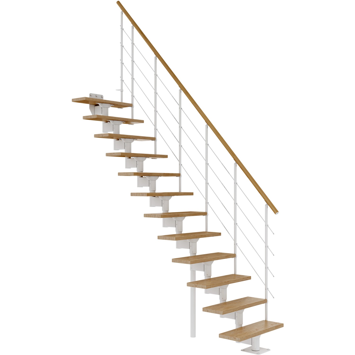 Dolle Mittelholmtreppe Boston Gerade Stufen Eiche Unterkonstruktion Weiß FSC von DOLLE