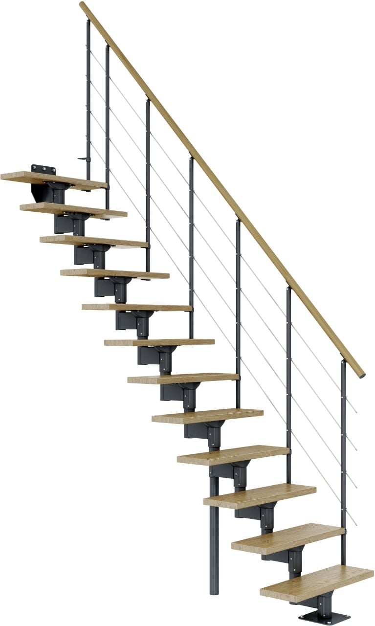Dolle Mittelholmtreppe Boston gerade anthrazit 11 Stufen Eiche Dolle Mittelholmtreppe Boston gerade anthrazit 11 Stufen Eiche von DOLLE