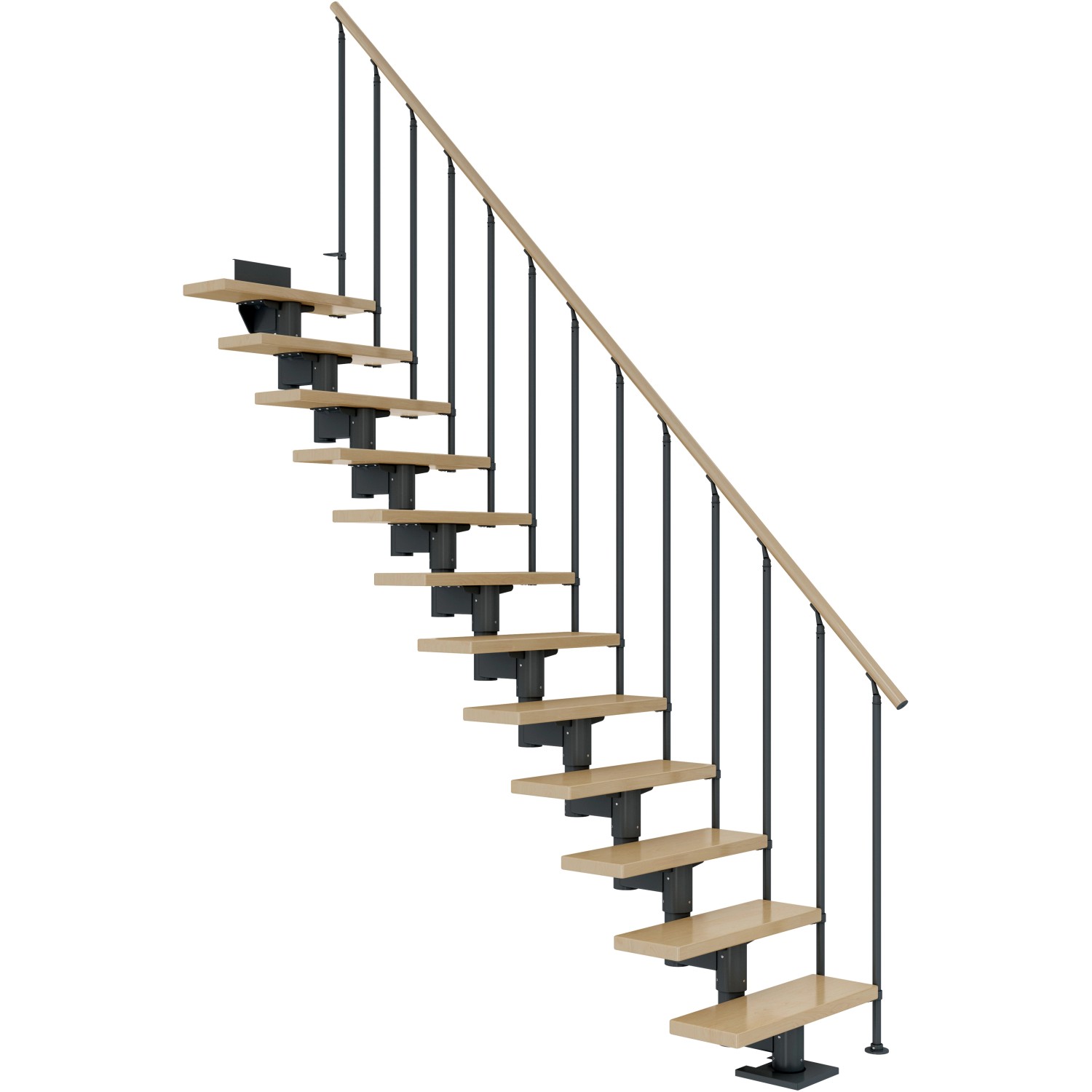 Dolle Mittelholmtreppe Cork Ahorn Anthrazit GH bis 270 cm Gerade 75 cm FSC von DOLLE