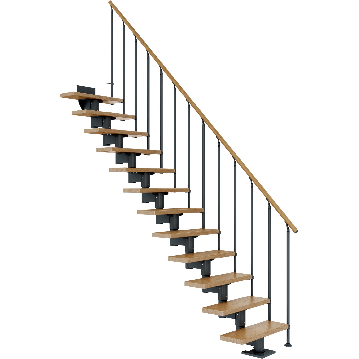 Dolle Mittelholmtreppe Cork Eiche Anthrazit GH bis 337 cm Gerade 75 cm FSC von DOLLE