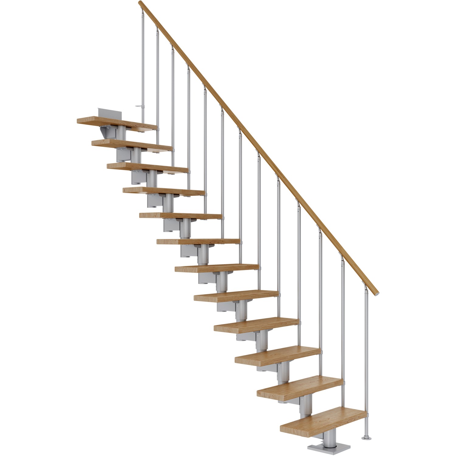 Dolle Mittelholmtreppe Cork Eiche Perlgrau GH bis 270 cm Gerade 75 cm FSC von DOLLE