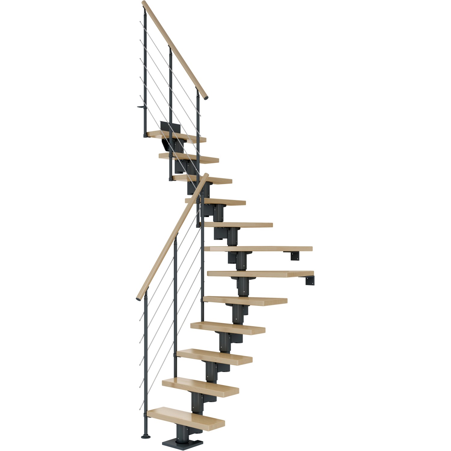 Dolle Mittelholmtreppe Dublin Ahorn Anthrazit GH bis 270 cm 1/4 Gewendelt 65 cm Dolle Mittelholmtreppe Dublin Ahorn Anthrazit GH bis 270 cm 1/4 Gewendelt 65 cm von DOLLE