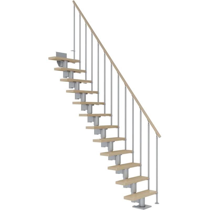 Dolle Mittelholmtreppe Dublin Ahorn Perlgrau GH bis 292 cm Gerade 65 cm FSC von DOLLE