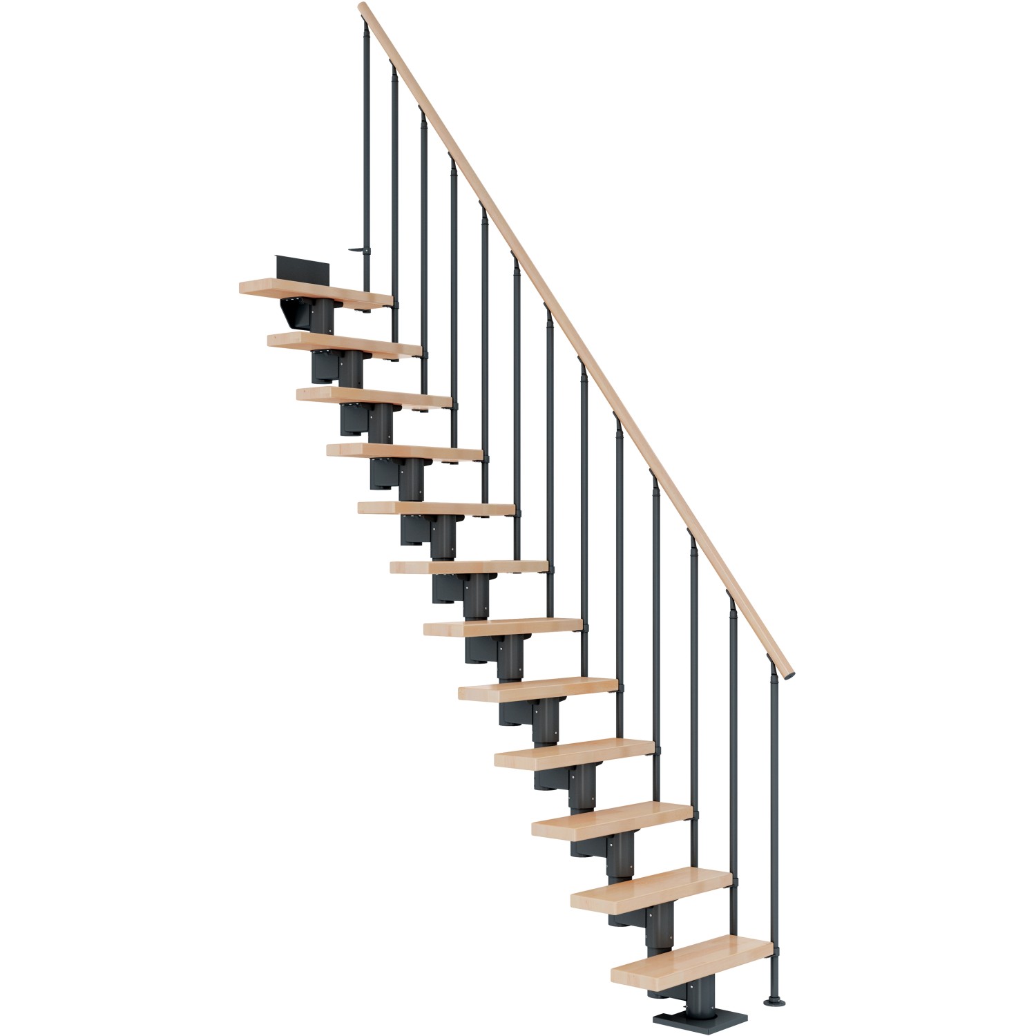 Dolle Mittelholmtreppe Dublin Buche Anthrazit GH bis 270 cm Gerade 75 cm FSC von DOLLE