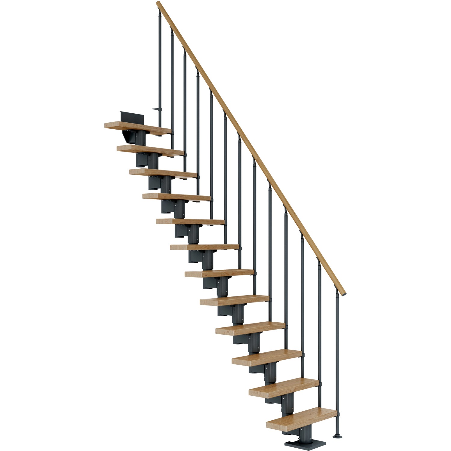 Dolle Mittelholmtreppe Dublin Eiche Anthrazit GH bis 270 cm Gerade 75 cm FSC von DOLLE