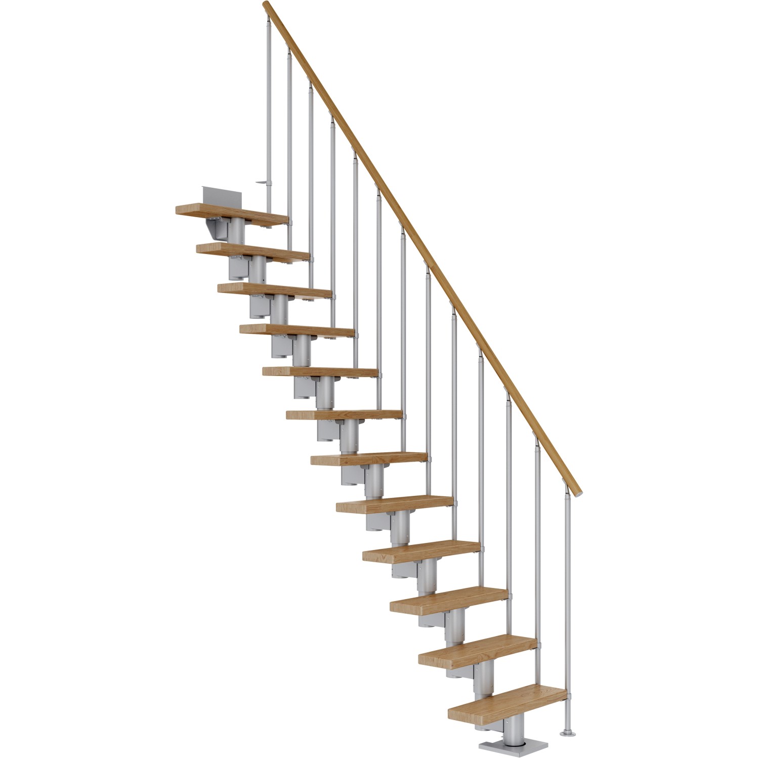 Dolle Mittelholmtreppe Dublin Eiche Perlgrau GH bis 315 cm Gerade 75 cm FSC von DOLLE