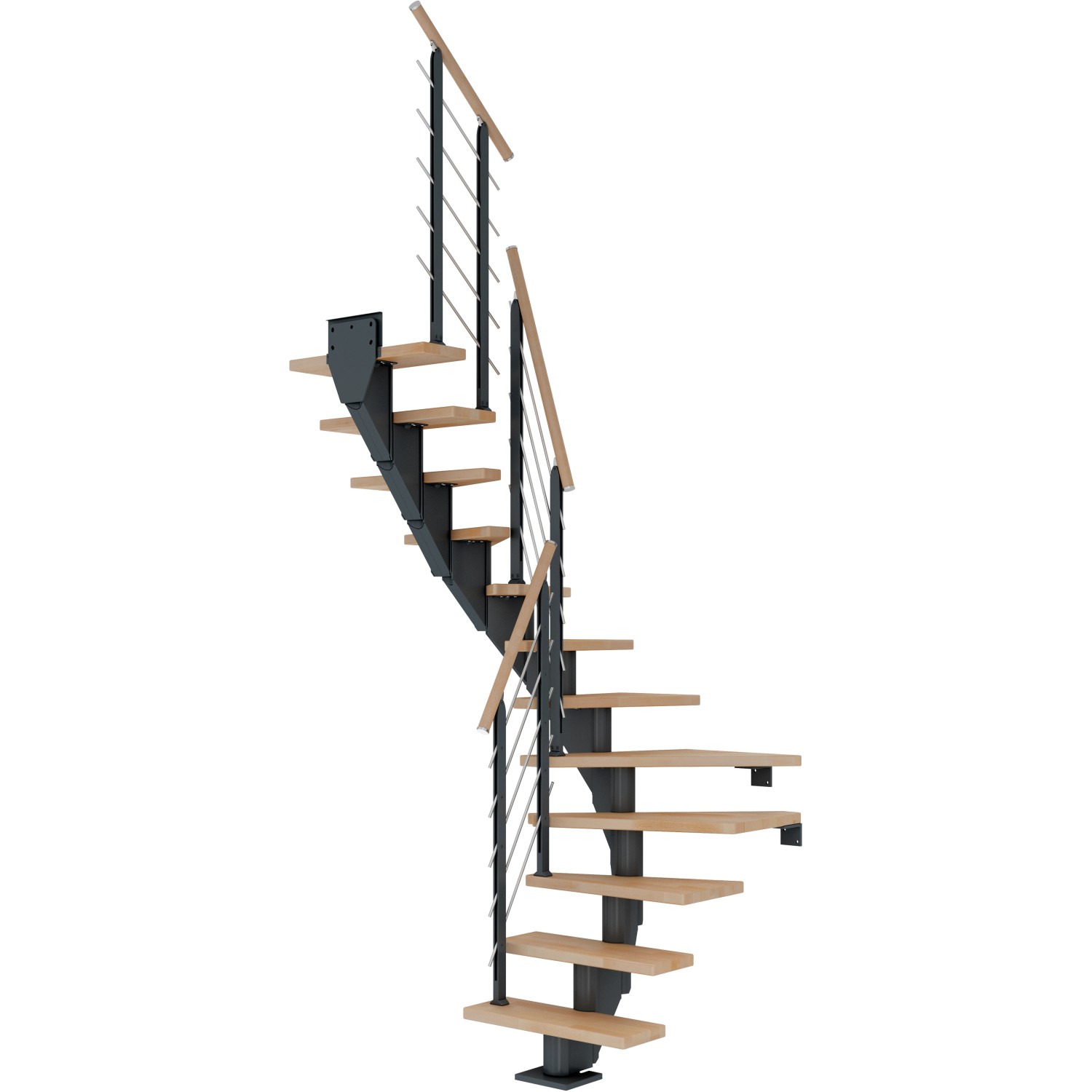 Dolle Mittelholmtreppe Frankfurt Buche Anthrazit GH bis 258 cm 1/2 - gew. 65 cm von DOLLE