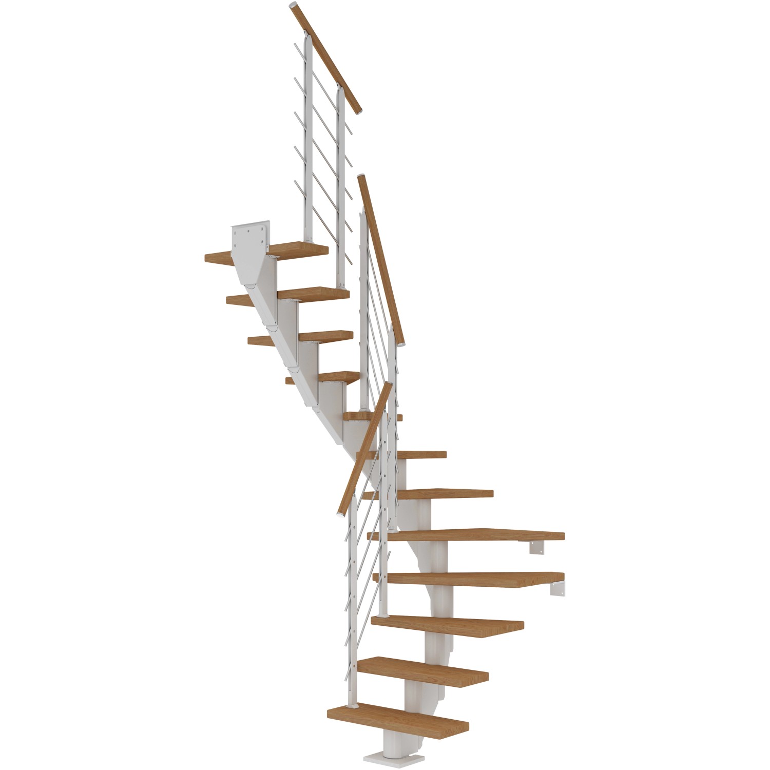 Dolle Mittelholmtreppe Frankfurt Eiche GH bis 258 cm 1/2 Gewendelt 75 cm FSC von DOLLE