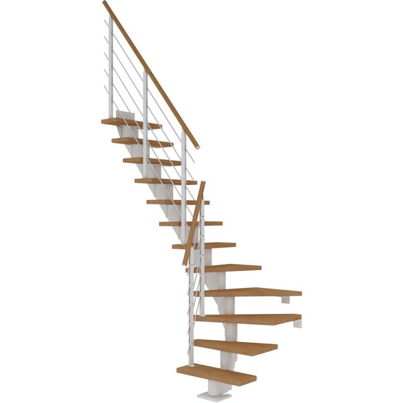 Dolle Mittelholmtreppe Frankfurt Eiche GH bis 279 cm 1/4 Gewendelt 65 cm FSC von DOLLE