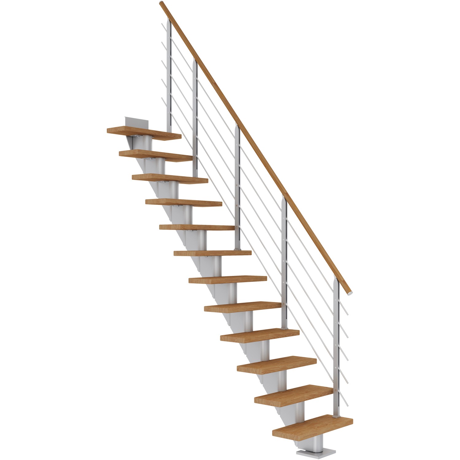 Dolle Mittelholmtreppe Frankfurt Eiche Perlgrau GH bis 279 cm Gerade 75 cm FSC von DOLLE