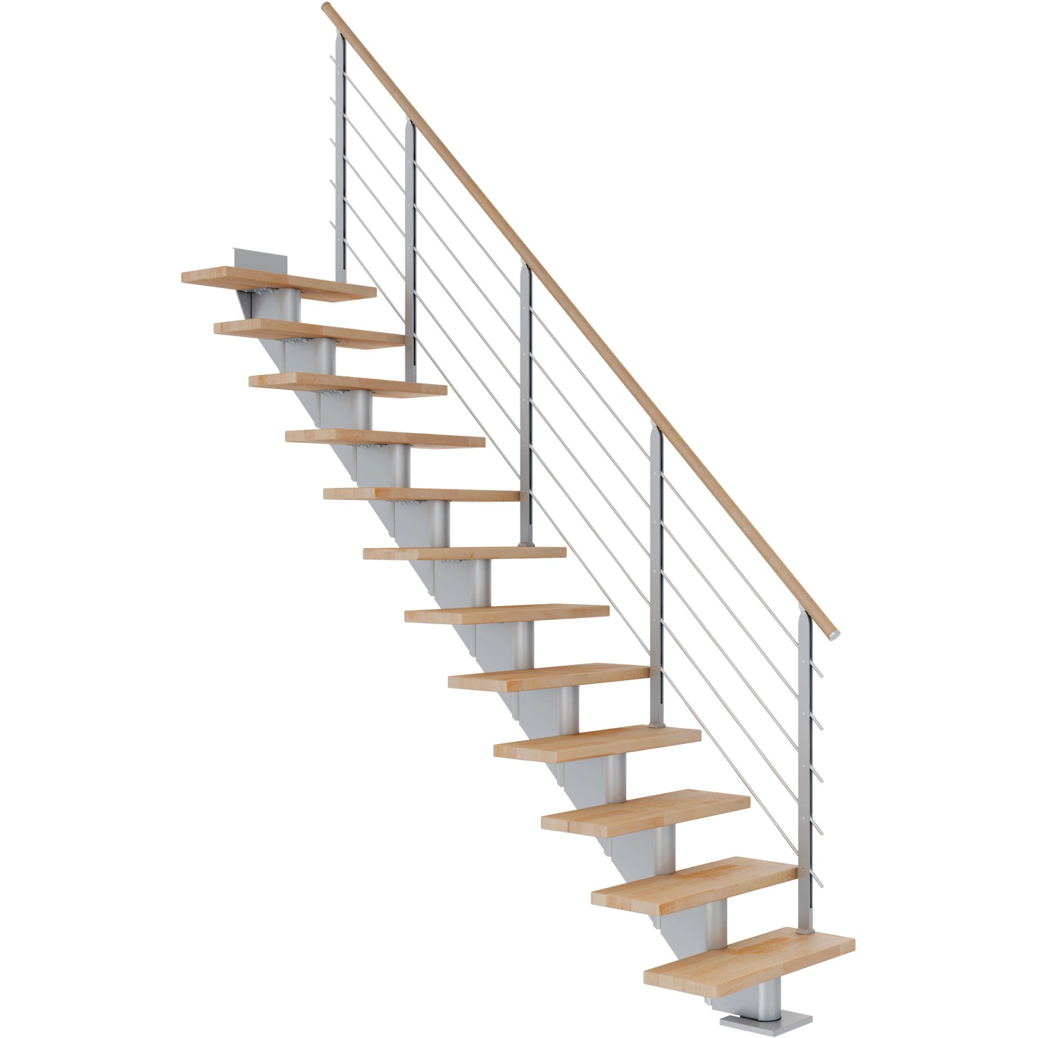 Dolle Mittelholmtreppe Hamburg Buche Perlgrau GH bis 279 cm Gerade 85 cm FSC von DOLLE