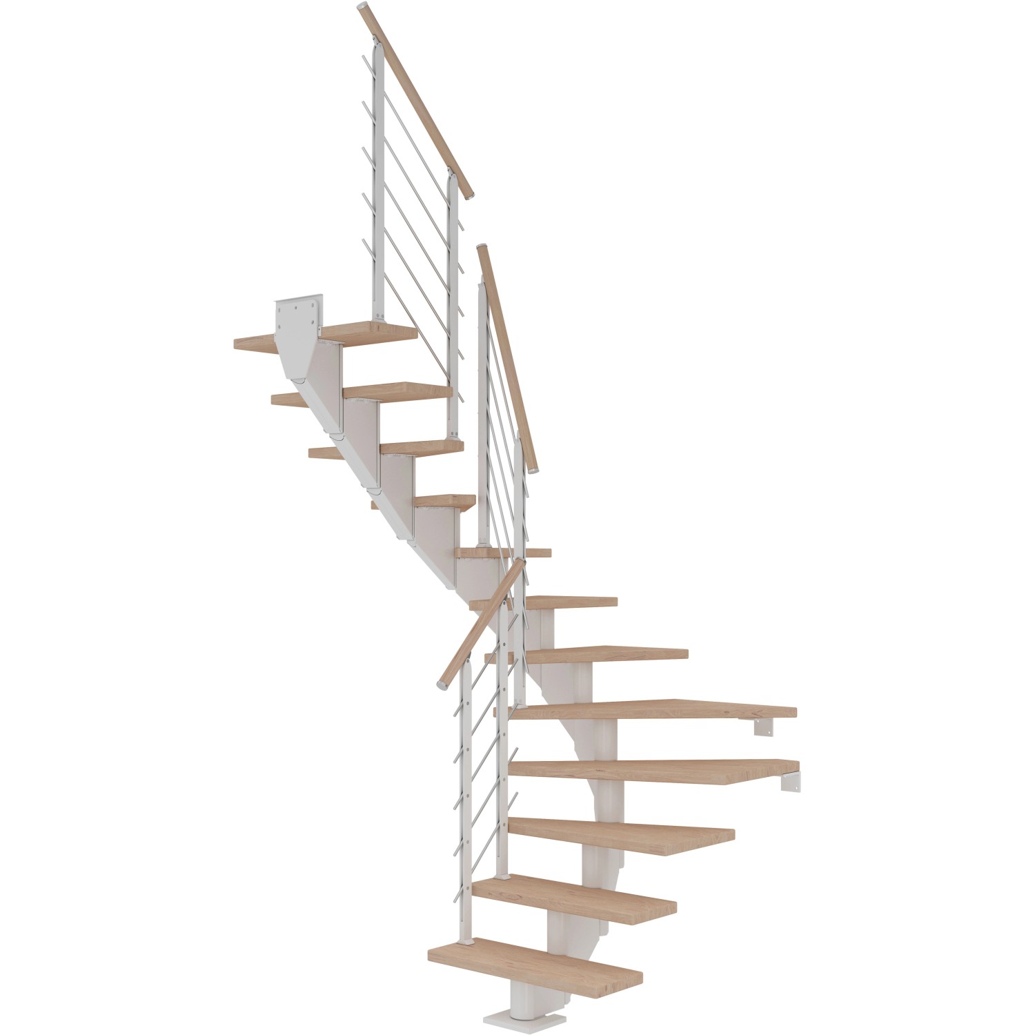 Dolle Mittelholmtreppe Hamburg Eiche Weiß GH bis 279 cm 1/2 Gewendelt 75 cm FSC von DOLLE