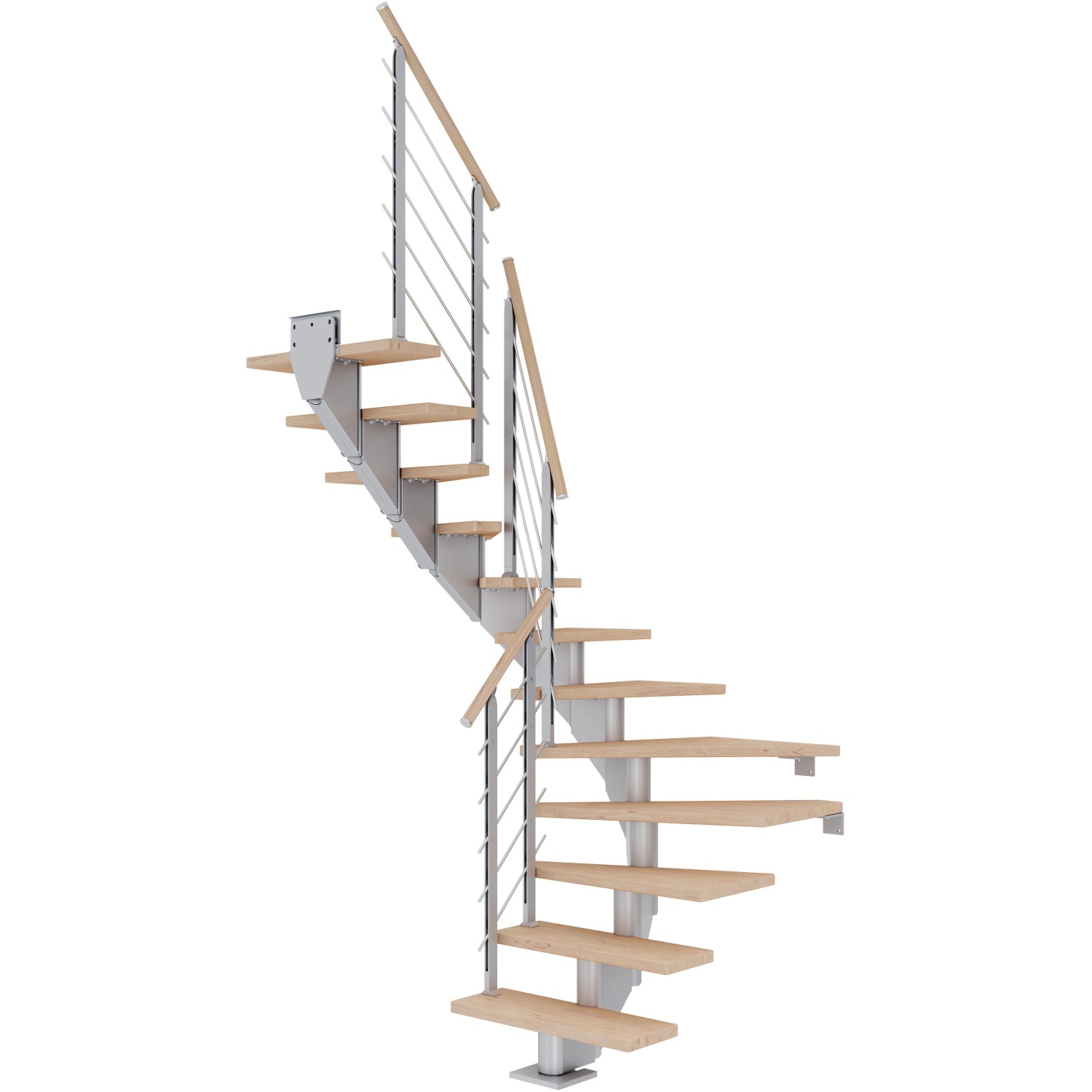 Dolle Mittelholmtreppe Hamburg Eiche Weiß Perlgrau GH bis 279 cm 1/2 Gew. 75 cm von DOLLE