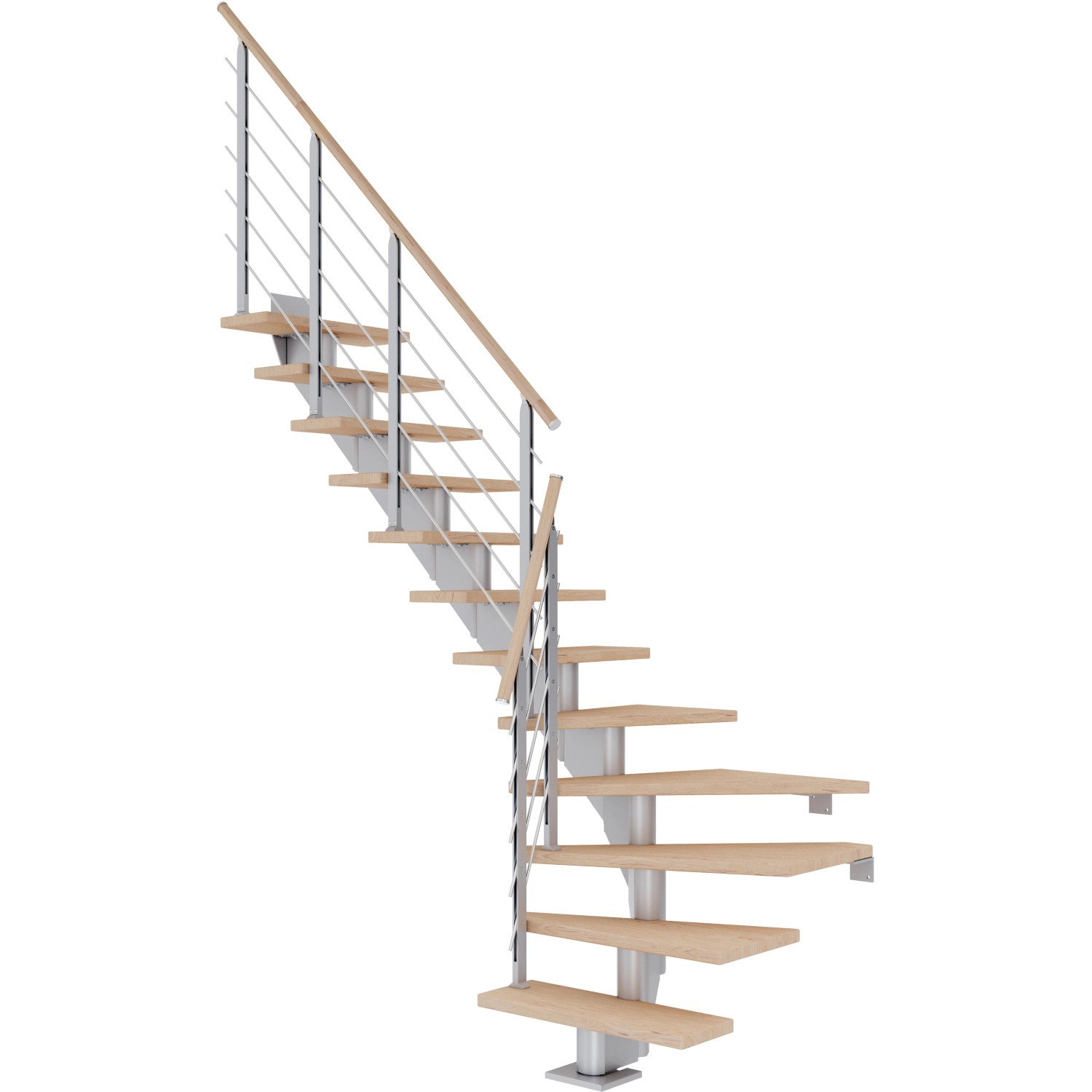 Dolle Mittelholmtreppe Hamburg Eiche Weiß Perlgrau GH bis 279 cm 1/4 Gew. 75 cm von DOLLE