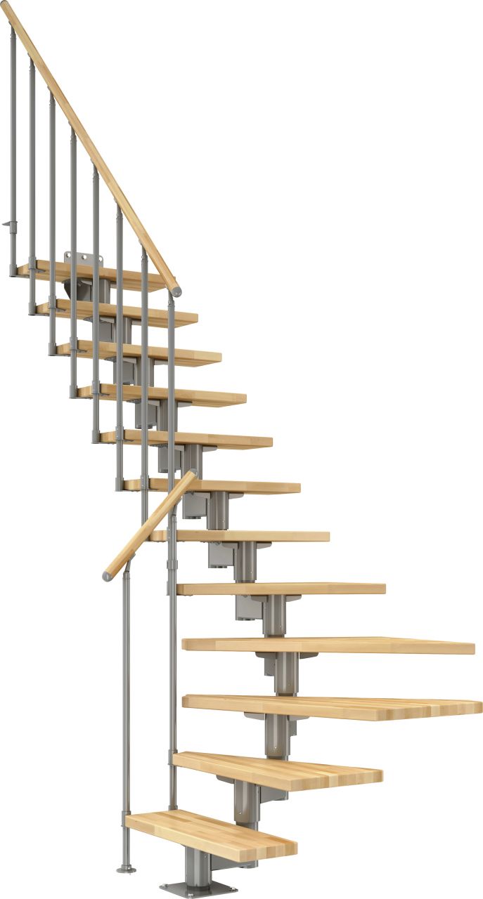 Dolle Mittelholmtreppen Cork 1/4-gew. 75 cm Buche 11 Stufen grau von DOLLE