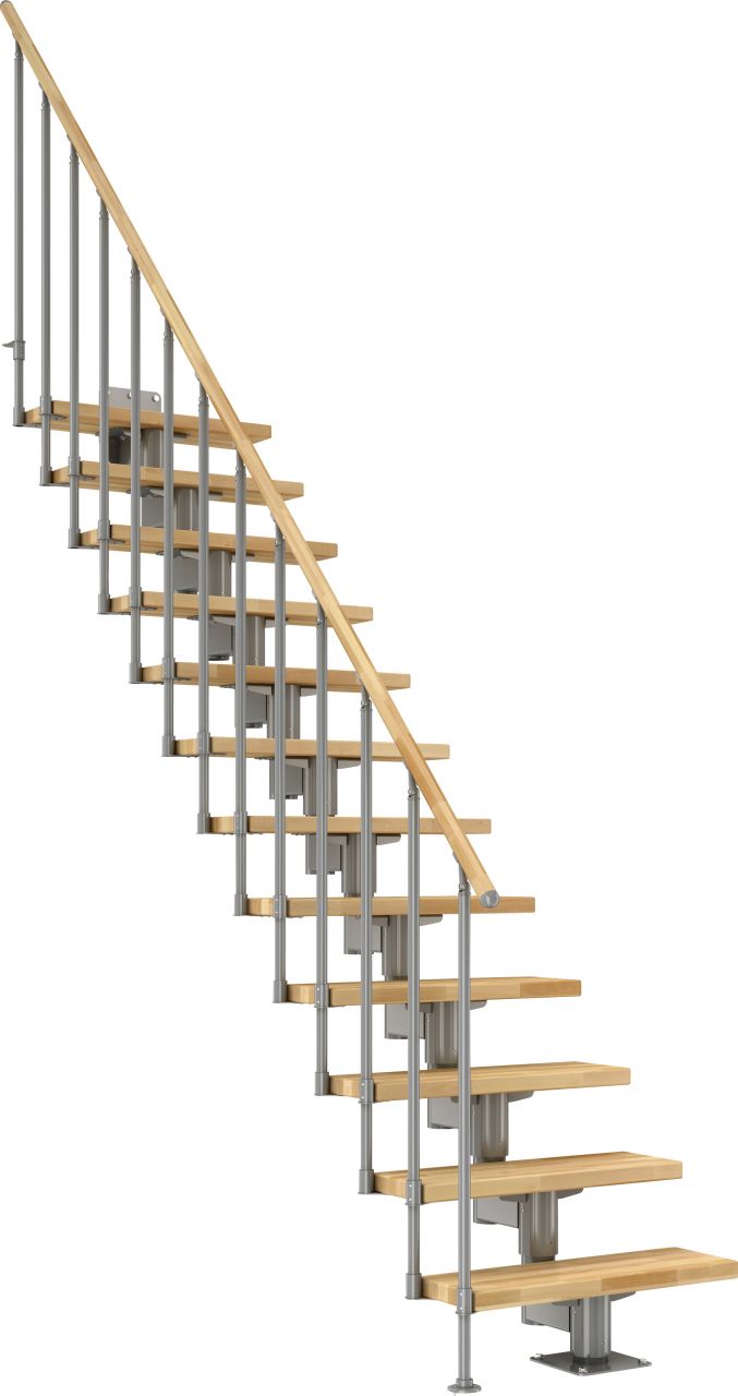 Dolle Mittelholmtreppen Cork gerade 75 cm Buche 11 Stufen grau von DOLLE