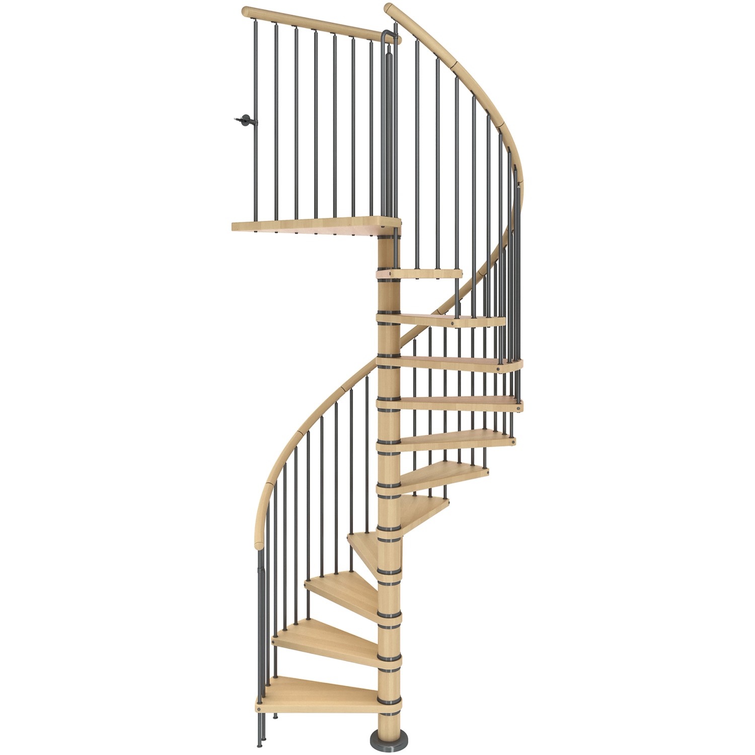 Dolle Spindeltreppe Winnipeg Buche geölt Höhe bis 270 cm Ø 140 cm FSC von DOLLE