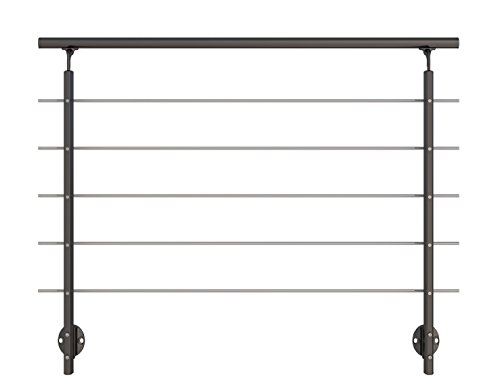 DOLLE Geländer Set in Anthrazit aus Aluminium mit Edelstahlrohren seitliche Montage 150cm (kürz- und verlängerbar) von DOLLE