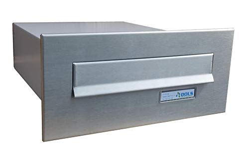 B-04 Edelstahl Mauerdurchwurf Briefkasten mit Namensschild (Tiefe: 38,5 cm) - LETTERBOX24.de von DOLS