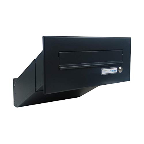 D-041 Anthrazit (RAL 7016) Mauerdurchwurf Briefkasten mit Klingel (Tiefe: 23-38 cm) - LETTERBOX24.de von DOLS