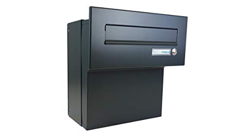 F-04 Anthrazit (RAL 7016) Mauerdurchwurf Briefkasten mit Klingel (Tiefe: 18-27 cm) - LETTERBOX24.de von DOLS