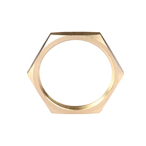 DOLUNTO 1/8 Zoll - 1 Zoll M5 - M20 Innengewinde Messing geflanschte Sechskant-Kontermuttern passend for Rohrverschraubungsverbinder (Farbe : Hex Nut, Größe : M27x1) von DOLUNTO