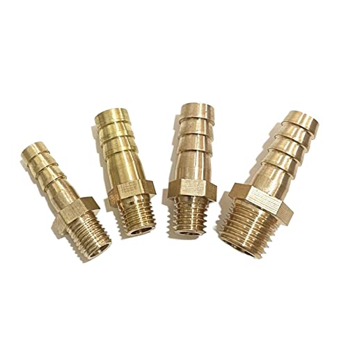 DOLUNTO 5 x metrisches Außengewinde x 6/8/10 mm Außendurchmesser Schlauchtülle Messing-Rohrverschraubung mit Widerhaken (Farbe : M12x1.5 to 6mm) von DOLUNTO