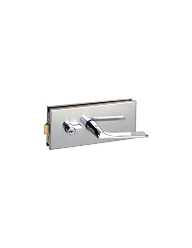 DOM-METALUX SLA10002 METALUX 9045 – Mittelschlösser für Glastüren Clarit Halbrund 7 mm Zylinder mit europäischem Profil, polierter Edelstahl von DOM-METALUX