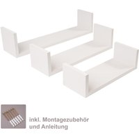 3er Wandregal-Set in weiss von DOMAX