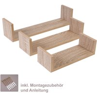 3er Wandregal-Set in eiche von DOMAX