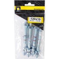 Domax - 4x Schwerlast-Anker Bolzen 120 mm M10 von DOMAX
