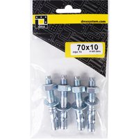 Domax - 4x Schwerlast-Anker Bolzen 70 mm M10 von DOMAX
