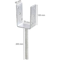 Pfostenträger verzinkt 76 x 120 x 60 x 4,0 mm Pfostenträger verzinkt 76 x 120 x 60 x 4,0 mm von DOMAX