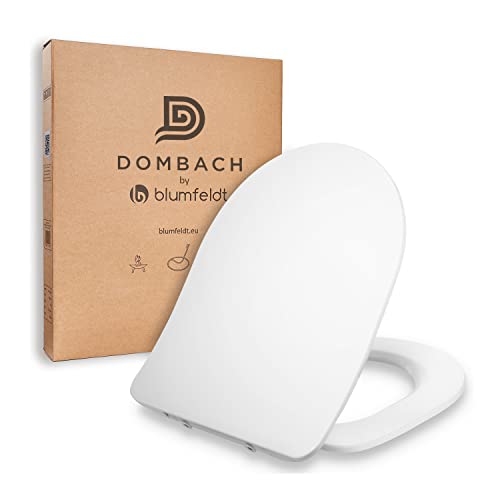 Dombach® Premium Toilettendeckel, Abnehmbar (Weiß) WC Sitz, Klodeckel mit Absenkautomatik, Toilettensitz, WC Deckel, Toilettenbrille Klobrille, D-Form von DOMBACH