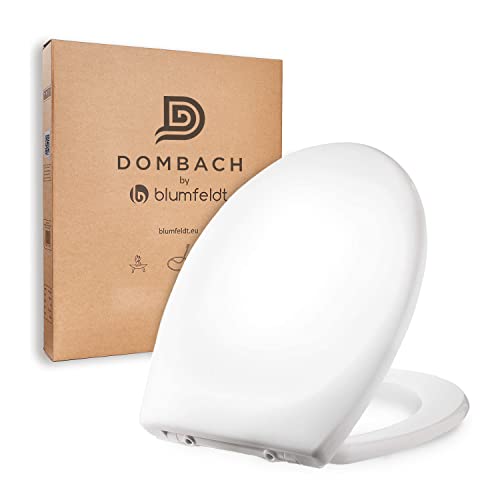 Dombach® Kaiana Premium Toilettendeckel (Weiß, Oval) Antibakterieller WC Sitz mit Absenkautomatik Softclose, WC Deckel, Toilettensitz Abnehmbar, Klobrille mit Absenkautomatik, WC Brille von DOMBACH