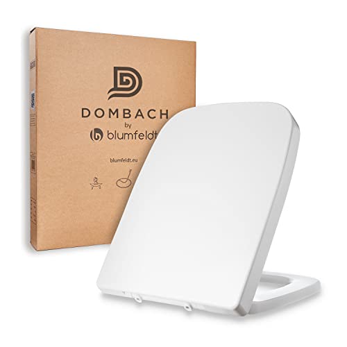Dombach® Lamera WC-Sitz mit Absenkautomatik (quadratische Form, weiß) – Premium WC-Sitz antibakteriell – zum Anklippen, Dämpfung, Duroplast von DOMBACH