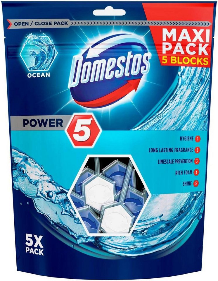 DOMESTOS Power 5 Ocean WC-Stein Maxipack 5 Stk WC-Reiniger von DOMESTOS
