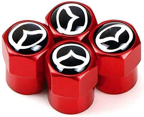 4 Stück Metall Ventilkappen für Mazda 2 Mazda 3 MS Mazda 6 CX-5 CX5 Artzma 6, Stem Luft Kappe, Ventildeckel, Luftventilkappen, Reifenventil Staubkappen, Wasserdicht von DOMINR