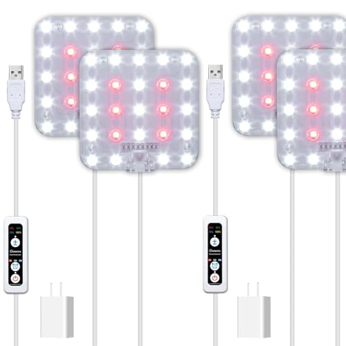 DOMMIA Pflanzenlampe, 2-Pack Dimmbares Pflanzenlampe LED Vollspektrum mit optischer Linse, Sonnenähnliches Unterschrank-pflanzenlampen mit 6/12/16-Stunden-Timer, USB Adapter von DOMMIA