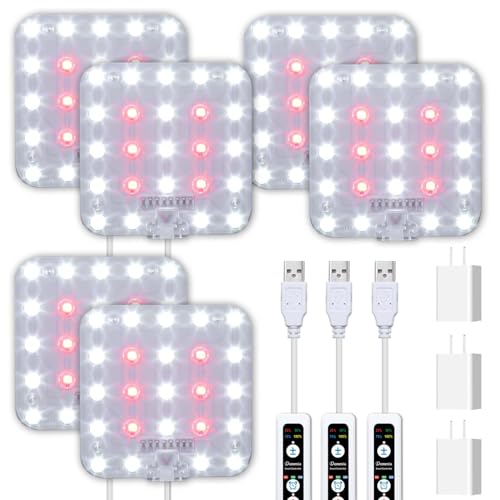 DOMMIA Pflanzenlampe, 3-Pack Dimmbares Pflanzenlampe LED Vollspektrum mit optischer Linse, Sonnenähnliches Unterschrank-pflanzenlampen mit 6/12/16-Stunden-Timer, USB Adapter von DOMMIA