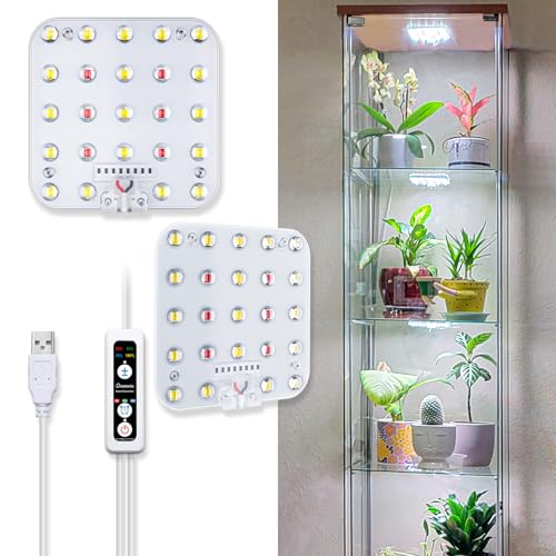DOMMIA Pflanzenlampe, Dimmbares Pflanzenlampe LED Vollspektrum mit optischer Linse, Sonnenähnliches Unterschrank-pflanzenlicht mit 6/12/16-Stunden-Timer, USB Adapter… von DOMMIA
